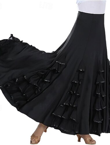  saia longa elegante de dança de salão de seda amoreira valsa tamanho único