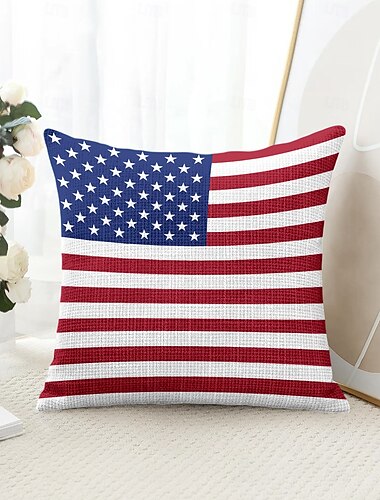  Amerikanische Flagge Vintage Dekorative Wurfkissenbezug 1PC Weicher quadratischer Couchkissenbezug für Schlafzimmer Wohnzimmer Sofa Stuhl 4. Juli Unabhängigkeitstag
