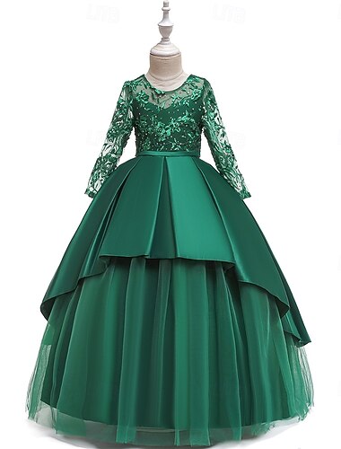  Děti Dívčí Šaty na párty Květinový Bez rukávů Výkon Zvláštní příležitosti Elegantní Princeznovské Polyester Léto Jaro 4-13 let Více barev Bílá Šampaňská