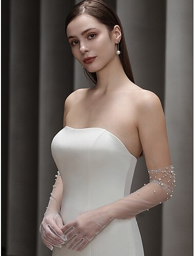  Dentelle Longueur Coude Gant Elégant / Style classique Avec Couleur Pure Gants de Mariage / Fête