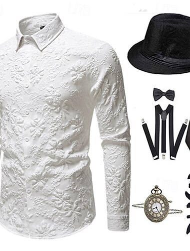 1920-talet Vintage-inspirerad Den store Gatsby Festklädsel Tillbehör set Nedvikt Maskeradkläder Herr Halloween Fest / afton Ledigt / vardag Vuxna Blus Hatt Alla årstider