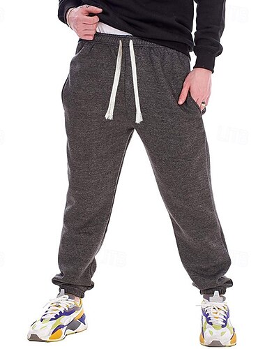  Herren Jogginghose Trainingshose Jogginghose Jogger Hose Hosen Freizeithose Kordelzug Elastische Taille Glatt Komfort Warm In voller Länge Outdoor Casual Täglich Sport Modisch Schwarz Marineblau