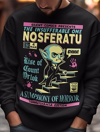  Nosferatu Vampyyri Dracula T-paita Teepaita Hahmo Kuvitettu Käyttötarkoitus Miesten Naisten Sukupuolineutraali Aikuisten Naamiaiset Kuuma leimaus Rento / arki