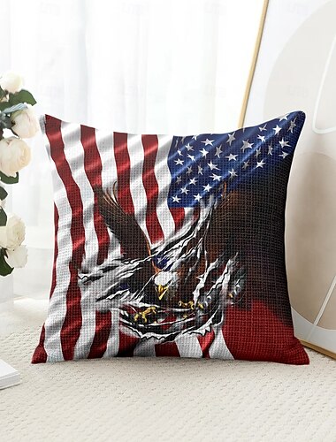  Amerikanische Flagge Vintage Dekorative Wurfkissenbezug 1PC Weicher quadratischer Couchkissenbezug für Schlafzimmer Wohnzimmer Sofa Stuhl 4. Juli Unabhängigkeitstag