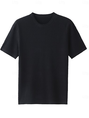  Herren T Shirt Kurzarm Rundhalsausschnitt Sommer Frühling Strickware Urlaub Vintage Gedreht Schule Training Outdoor Schwarz Weiß Leicht Braun Top T-Shirt für Herren