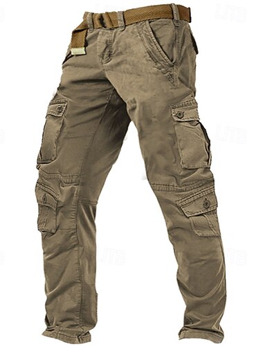  Homme Pantalon Cargo Pantalon cargo Pantalon de travail Pantalons de Randonnée Jambe droite 8 poches Plein Evacuation de l'humidité Vestimentaire Toute la longueur Extérieur du quotidien Camping et