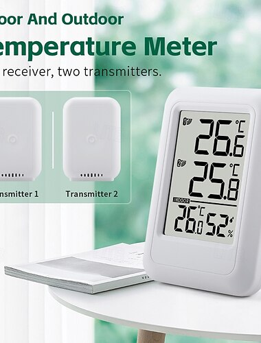  Drahtloses Innen- und Außenthermometer Eins-zu-Zwei-Multifunktions-Haushaltsthermometer mit elektronischer Digitalanzeige