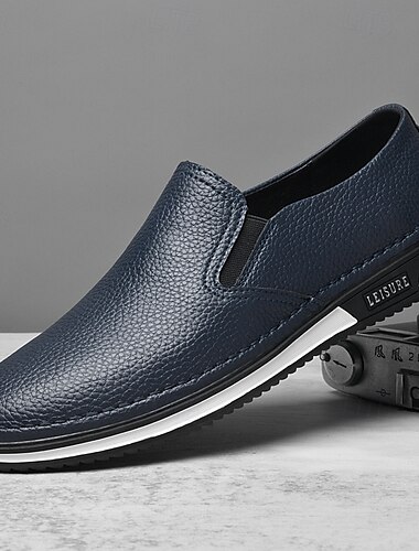  sneakers slip-on da uomo in similpelle, scarpe casual bianche con comoda suola in gomma, calzature eleganti e versatili per le attività quotidiane e per il tempo libero