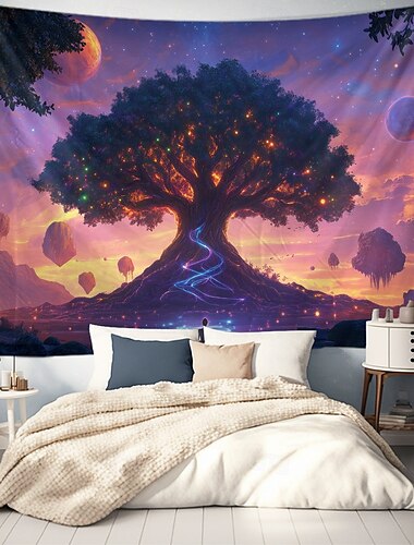  Mandala hängende Wandteppich Lebensbaum Wandkunst Großer Wandteppich Wanddekoration Foto Hintergrund Decke Vorhang Heim Schlafzimmer Wohnzimmer Dekoration