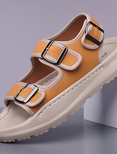  sandales décontractées confortables pour hommes avec conception à double boucle – chaussures d'extérieur réglables élégantes pour l'été et les vacances