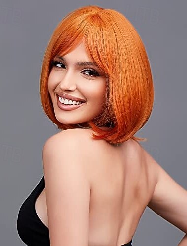  peruca bob com franja perucas curtas bob para mulheres peruca loira curta com raízes escuras peruca sintética resistente ao calor aparência natural para uso diário festa e cosplay