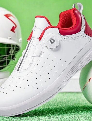  weiße Golfschuhe für Herren mit verstellbarem Verschluss, atmungsaktives Design, perfekt für Golf, Sport und Outdoor-Aktivitäten