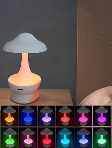  Pilz-Nachtlicht Schlafzimmer Nachttischlampe RGB Atmosphäre Becherlampe USB aufladbare Nachtlampe für Schlafzimmer Schlafsaal Wohnzimmer Wohndekoration Geburtstag Weihnachtsgeschenk