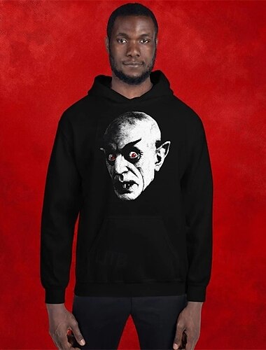  Nosferatu Vampiros Drácula Moletom Personagem Bolso frontal Arte Gráfica Para Homens Mulheres Unisexo Adulto Baile de Máscaras Hot Stamping Festa Casual / Diário
