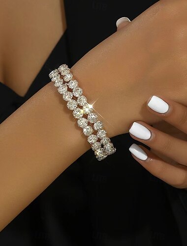  Per donna Bracciali a polsino Fantasia Prezioso Lusso Lega Gioielli braccialetto Argento Per Feste
