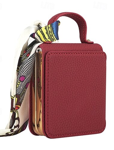  teléfono Funda Para Samsung galaxia Z Flip 6 Z Flip 5 Z Flip 4 Z Flip 3 Funda Trasera Espejo Antigolpes Retro Cuero de PU