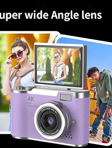  caméras numériques HD 4k 1080p caméra CCD à écran LCD rotatif 2,4 pouces facile à utiliser