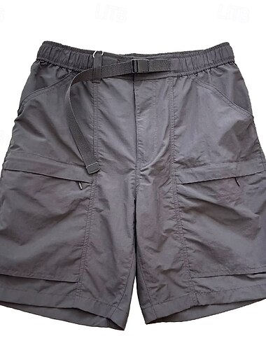  Homme Short tactique Short Cargo Short Bermuda Taille elastique Poche zippée Jambe droite Plein Respirable Séchage rapide Longueur genou Extérieur Casual Camping et randonnée Sportif Mode Noir Vert