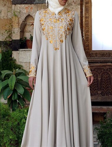  Damen Kleid Abaya Maxikleider Dubai islamisch arabisch Muslim Ramadan Erwachsene Kleid