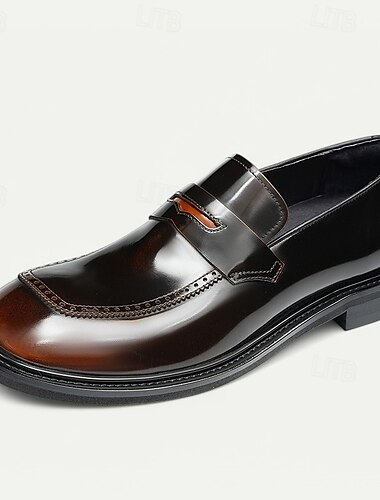  Herren-Slipper aus schwarzem Premium-Rindsleder mit dekorativem Riemen, formeller Stil für Business und besondere Anlässe