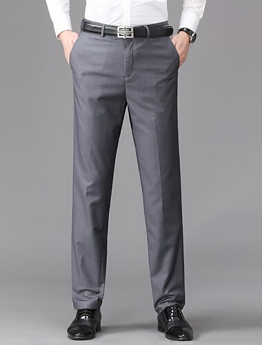  Per uomo pantaloni della tuta Pantaloni Pantaloni da completo Tasche Liscio Traspirazione umidità Resistente alle rughe Lunghezza intera Ufficio Attività commerciale Ricevimento di matrimonio