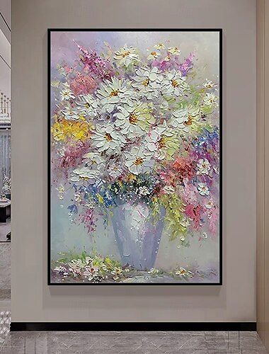  mintura handgemaakte abstracte textuur bloemen olieverfschilderijen op canvas wanddecoratie moderne foto voor huisdecoratie opgerold frameloos ongespannen schilderij