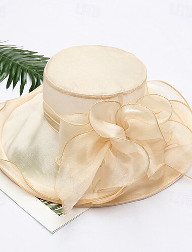  Klobouky Organza Sluneční klobouk Formální Čajový dýchánek koktejl Elegantní Vinobraní Roztomilý S Květiny Přílba Pokrývky Hlavy
