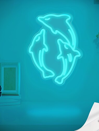  USB-betriebene LED-Neonfischlichter – lebendiges Neondekor für Schlafzimmer, Club, &Außenbereiche