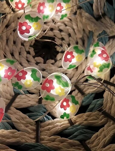  3m-30leds Osterei Hase Kupferdraht Lichterkette AAA Batteriekasten Netzteil Indoor Party Abendessen festliche Atmosphäre Dekoration Lichterkette