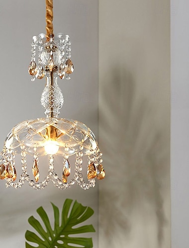  Lustre en cristal de style rétro français, design lanterne, suspension 110-240v