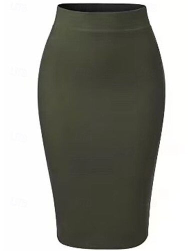  Retro Vintage 1950er Rockabilly Lange Länge Bleistiftrock Einfarbig Damen Maskerade Lässig Alltagskleidung Teegesellschaft Erwachsene Rock