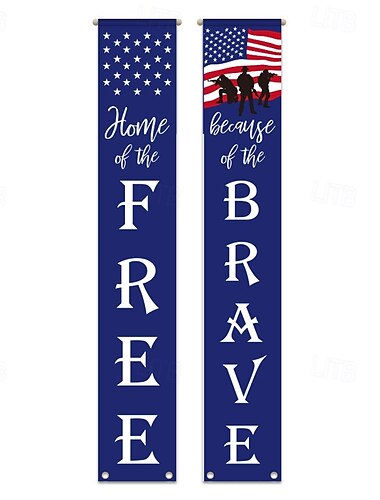  Patriotische Dekorationen 4. Juli Dekorationen Außensaison Hängehängende Amerikanische Flaggenbanner Veranda Schild für Veteranen Gedenktag Arbeitspräsidenten Wahlflagge