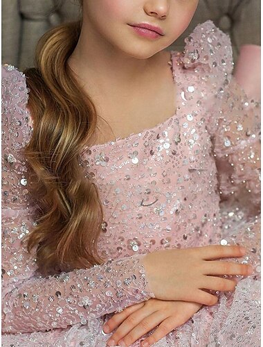 Ballkleid Kurz / Mini Blumenmädchenkleid Hochzeitsfeier Mädchen Süßes Ballkleid Tüll mit Stickerei Strand Design Fit 3-16 Jahre
