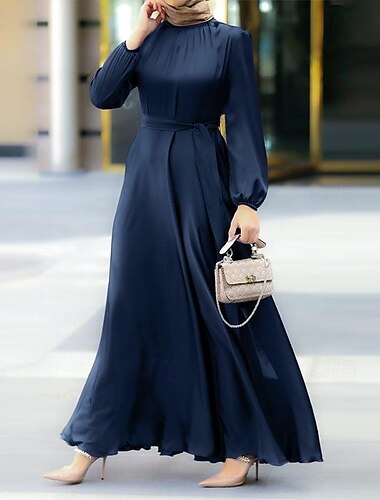  Damen Kleid Abaya Maxikleider Dubai islamisch arabisch Muslim Ramadan Erwachsene Kleid