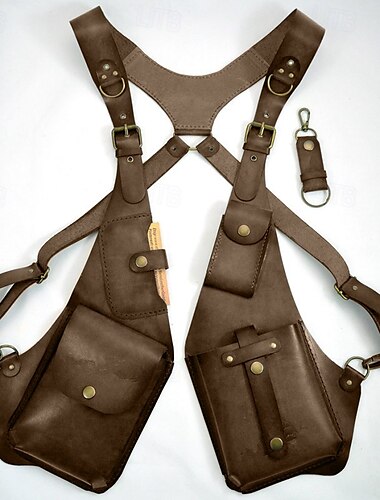  Retro Antiguo Medieval Renacimiento bolsa Feria del Renacimiento Hombre Mujer Pirata Carnaval Mascarada Casual Diario Adulto Maleta