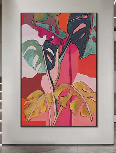  dipinto a olio fatto a mano su tela decorazione artistica da parete moderna colore astratto fiore pianta foglia per arredamento casa dipinto arrotolato senza cornice non teso