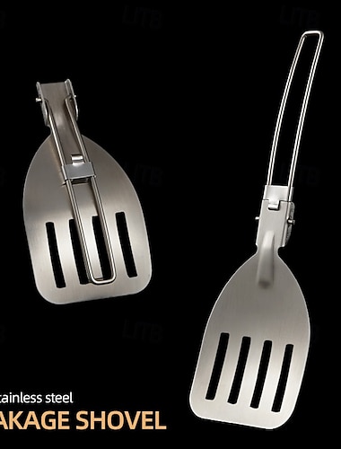  Espátula plegable de acero inoxidable, espátula portátil para alimentos, herramientas para barbacoa, utensilios de cocina compactos y duraderos SUS304 para exteriores, para acampar, hacer senderismo, picnic, viajes, fáciles de usar y almacenar.