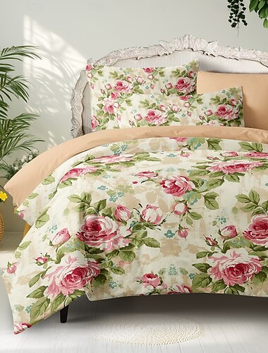  set copripiumino floreale set di piante tropicali in cotone set morbido set di biancheria da letto di lusso in 3 pezzi set decorazioni per la casa regalo twin completo king size copripiumino queen