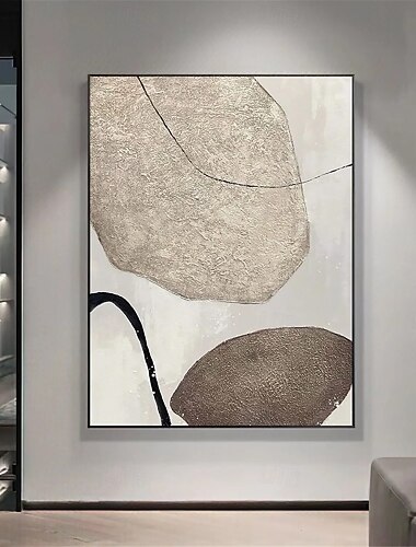  Large handmade Brown abstract stone oil painting Grey painting handmade modern painting modern office art painting for  living room bedroom wall decoration