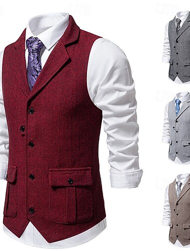  Klassiek Retro vintage Jaren 1920 Hesje Vest The Great Gatsby Kostuum Voor heren Carnaval Maskerade Bruiloft Feest Bruiloft gast Volwassenen Ves Lente Herfst