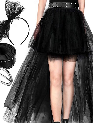  Retro Antiguo Años 80 lujoso Traje de cosplay Accesorios Tutu Estrella del pop Balancín Mujer Mascarada Fiesta Desfile del orgullo Mes del Orgullo Adulto Falda Cinturón Cinta