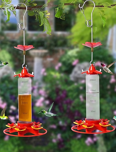 mangiatoia per colibrì, trespolo circolare a prova di perdite, 5 porte di alimentazione per esterni, terrazza, patio