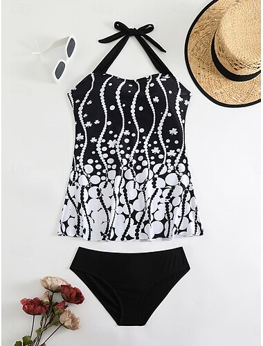  Damen Badeanzug Bikinis 2 Stück Cheeky-Bikinihose Bademode Rückenfrei Schlank Urlaub Strandbekleidung camuflaje U-Ausschnitt Ärmellos Badeanzüge