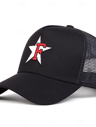  Herre Baseballcaps Solhatt Trucker Hat Nettinghette Svart Blå Poly / bomullsblanding Justerbare Mote Dagligdagstøy Festival Bokstaver Stjerner Fritid / hverdag