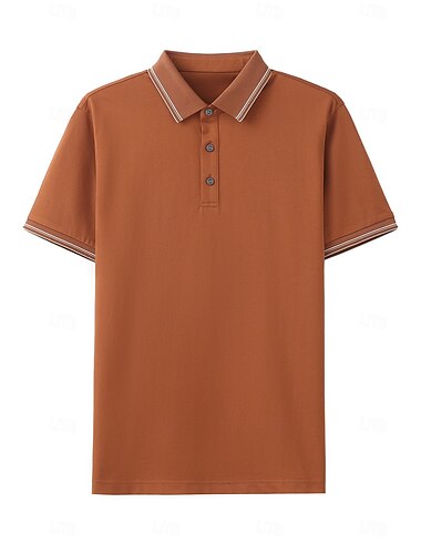  Herren Seide Baumwolle Arbeit Business Casual Polo Turndown Kurzarm Vintage Mode Volltonfarbe Farbblock Sommer Frühling Schwarz Weiß Marineblau Blau Hellgrau Orange Polo