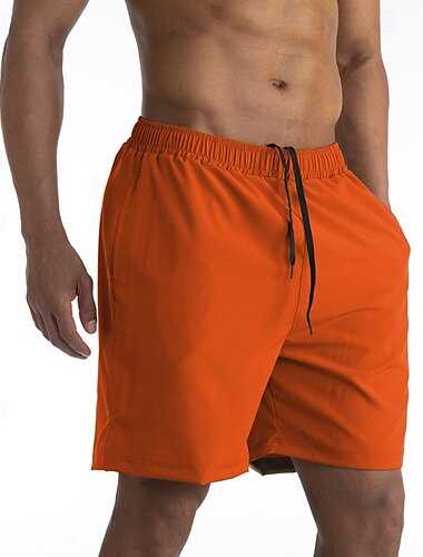  Herren Bademode Surfshorts Badehose Schwimmshorts kurz Surfshorts Unten Kordelzug Mit Taschen Schwimmen Surfen Strand Wassersport Einfarbig Sommer Frühling