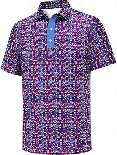  Kentucky Derby Herren Grafik Polo Kurzarm Polo-Shirts Hemden mit Kragen Business-Casual Outdoor Alltagskleidung Festival-Outfit 3D-Druck Sommer Frühling Herbst Schwarz Purpur