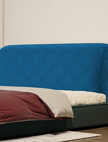  Flanell gepolsterte Bettkopfteilabdeckung dehnbare Kopfteilabdeckungen staubdichtes All-Inclusive elastisches Leder/Holz/Eisen Bettkopfstützschutzabdeckung