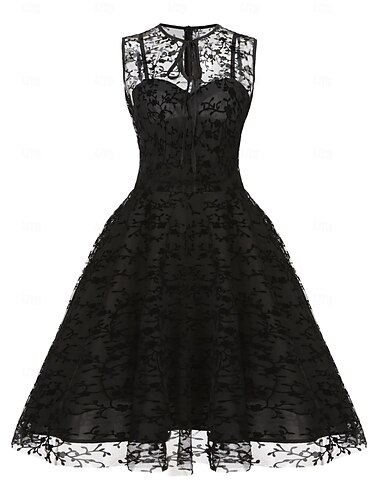  Retro Vintage 1950er Rockabilly Kleid Swing-Kleid Spitze Damen Karneval Maskerade Alltagskleidung Junggesellinnenabschiedsparty Erwachsene Kleid Abschlussballkleider