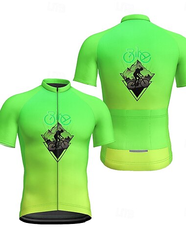  Herren Radtrikot fahrradbekleidung Fahrradtrikot Kurzarm Fahhrad T-Shirt Trikot mit 3 Gesäßtaschen MTB Mountain Atmungsaktiv Schnelltrocknend Anatomisches Design Schweißtransportierend Gelb Rosa Grün